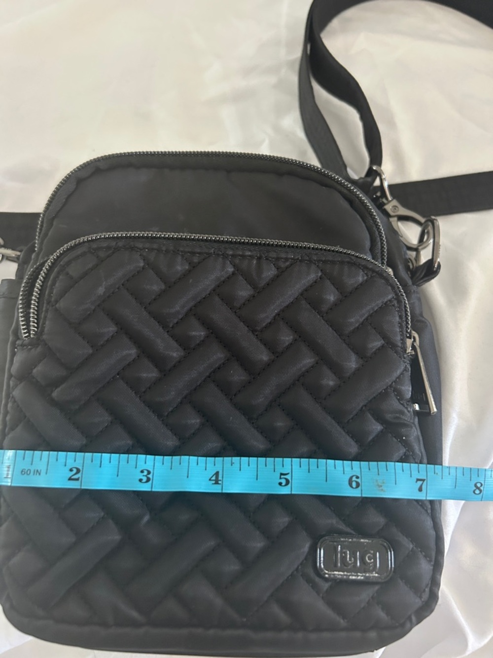 Black Quilted Crossbody Bag  Lug - Picture 6 of 7